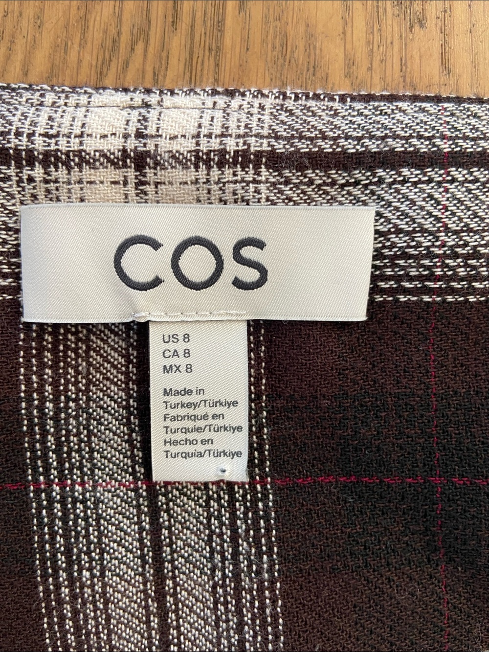 COS Checked V-Neck Top - Picture 11 of 13